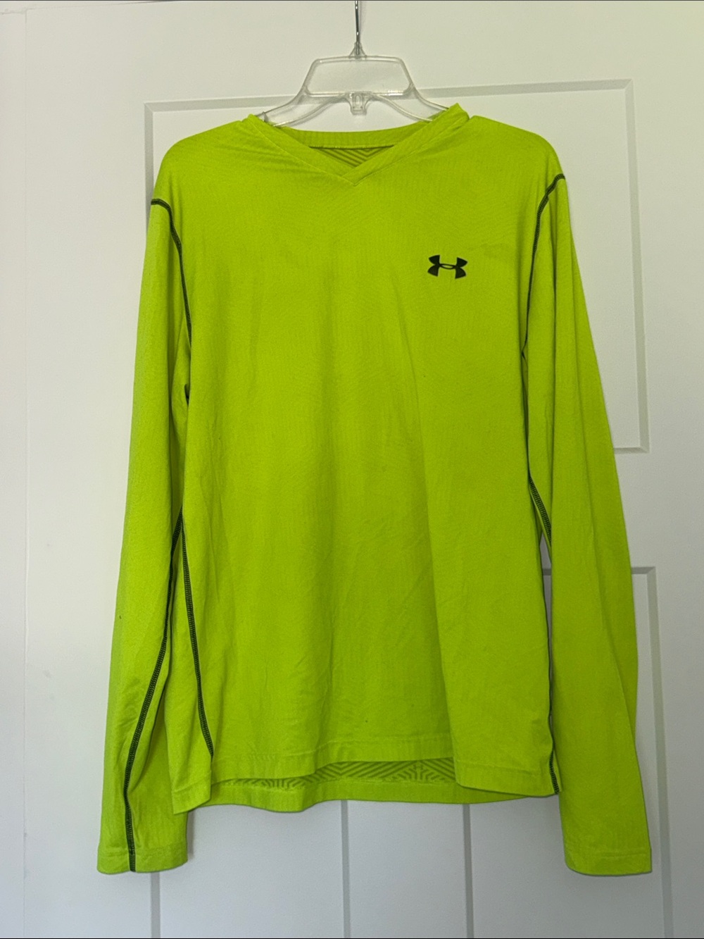 Under Armour Men’s Long-Sleeve Athletic Shirt in Neon Lime